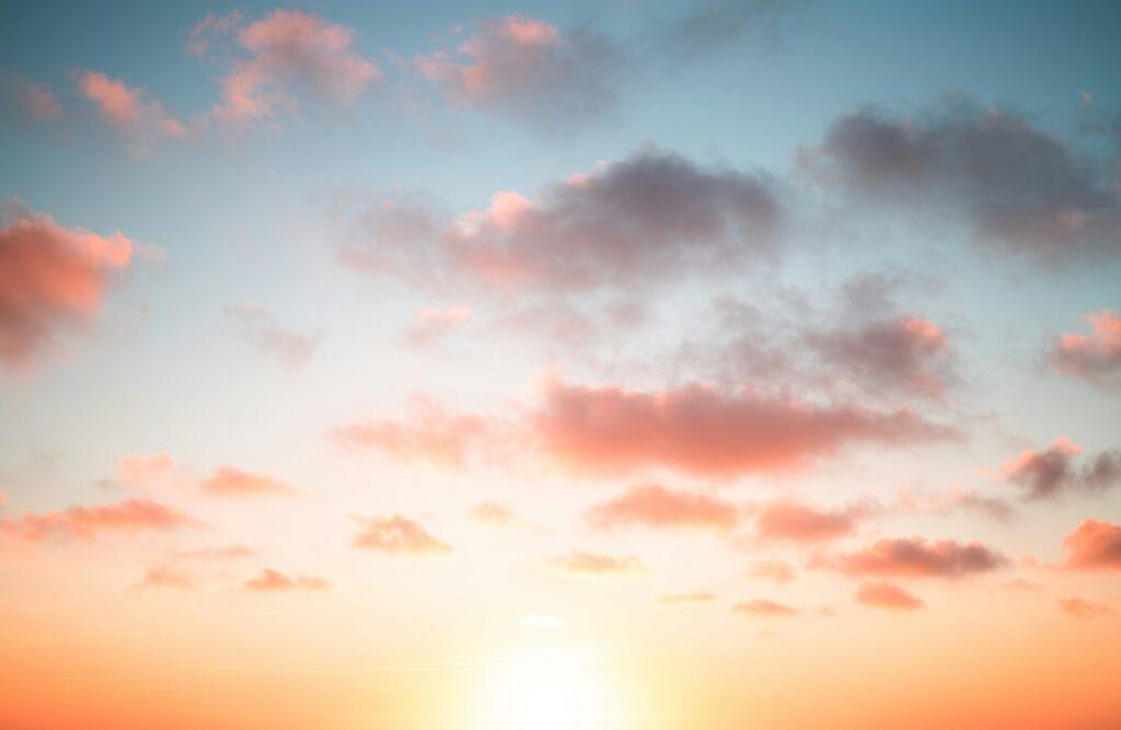 a cloudy sky as sunset